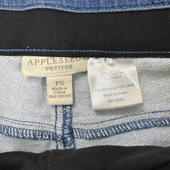 Appleseed's Pants WMNS Petite Small Blue Denim High Waist Button Detail Stretchy - Picture 5 of 11